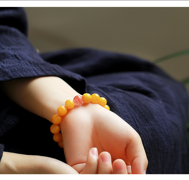 Natural Amber European Bracelet Design Yellow Amber Bracelet Amber With Stainless Steel Tassel Muslim Prayer Worship Ramadan Tesbih Bracelet Islamic