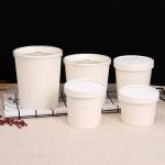 Cold Liquids Take Away BPA Free Soup Noodle Custom Print Disposable White Paper