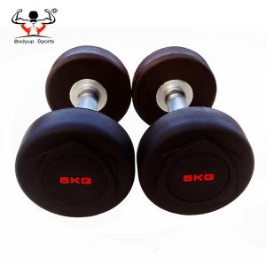 Quality Rubber Coated Fitness Equipment Dumbbells With Maximum Grip Knurled Handle wholesale