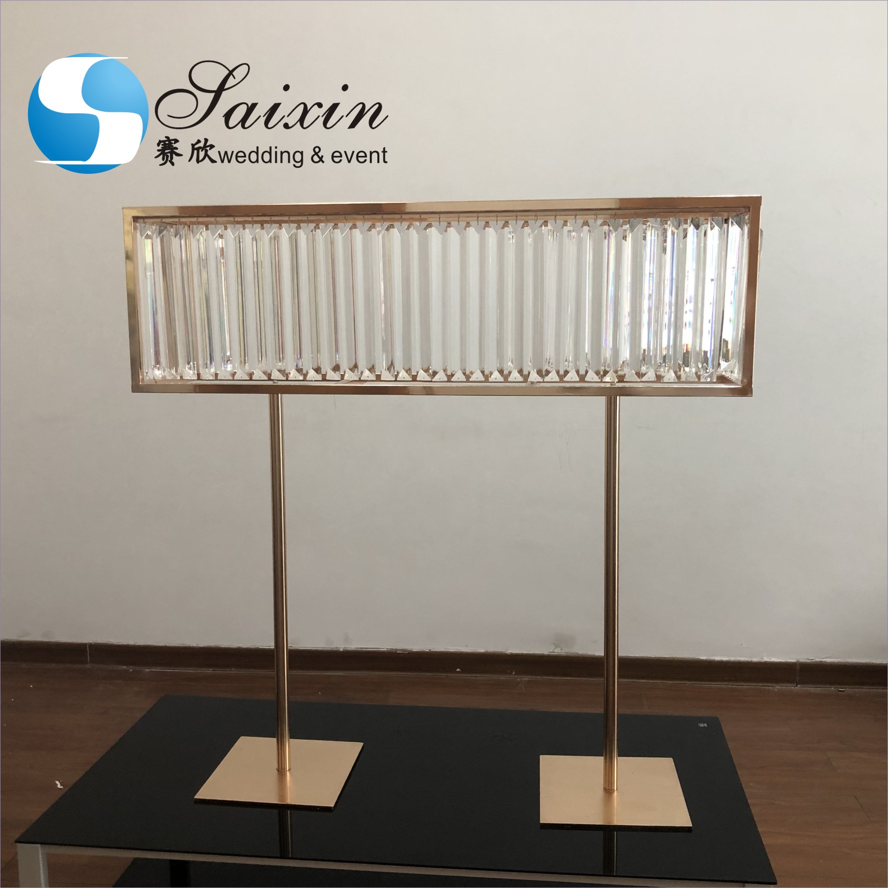 ZT-553 Saixin custom luxury tall five tier circle crystal centerpieces for events