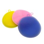 Amazon's hot sale soft Antibacterial silicone wash sponge dish scrubber Cleaning
