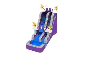 Quality Inflatable Purple Thunder Water Slide With Pool Outdoor Playground wholesale