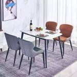 Dirt Resistant Modern Upholstered Dining Chairs PU Leather Luxury Restaurant