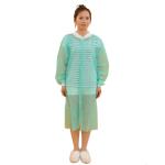 Purple Colored Sterile Disposable Non Woven Lab Coat With Collar 18-65gsm