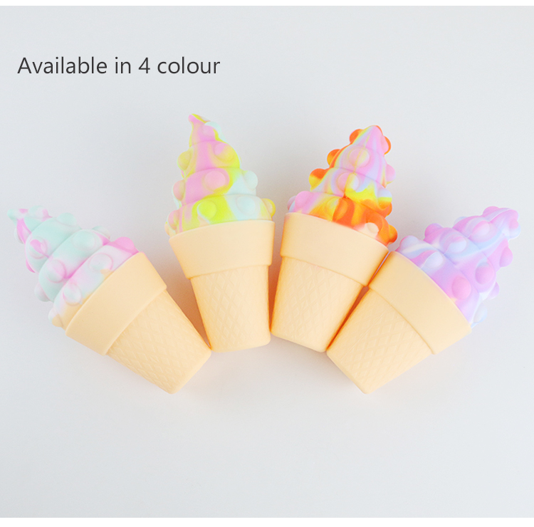 3D Colorful Silicone Ice Cream Teether For Baby Stress Relief Psychology