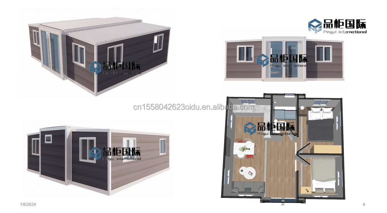 Modern 20ft Prefabricated Australia Foldable Mobile Homes Modular Extendable Container House with 3D Model/CAD Drawings