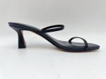 One Strap Lightweight Summer Slippers Black Low Heel Open Toe Shoes