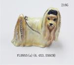 Golden plated Cz crystal pewter alloy Pets dog metal jewelry box