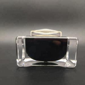 Quality 50ml 1oz Black Cosmetic Cream Jar Square Luxury Acrylic Material Portable wholesale