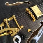 Hollow body jazz electric guitar,Guitar Quilted Maple Trans-gray burst color