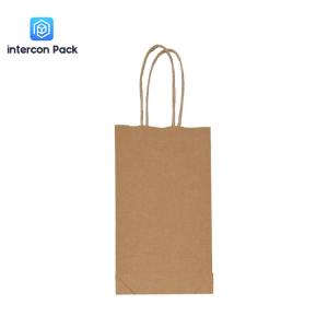 Quality Recyclable Kraft Paper Shopping Bags Brown Color Take Away Food Bag wholesale
