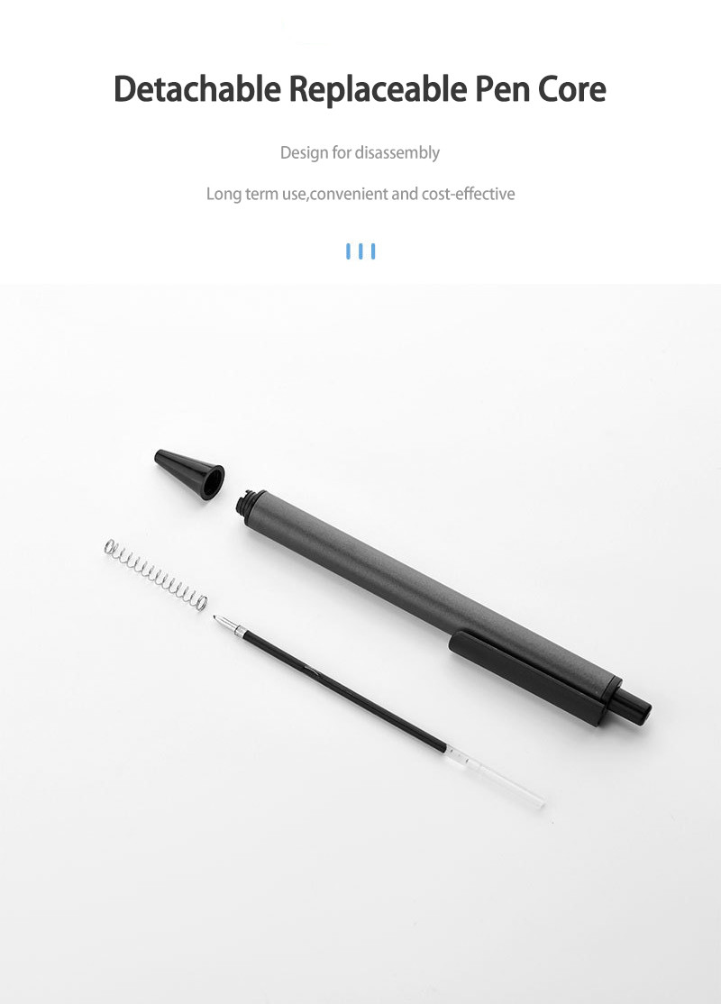 Sample Design Metal Press Ballpoint Pen 0.5mm Engraved Logo Advertising Pen Office Pen