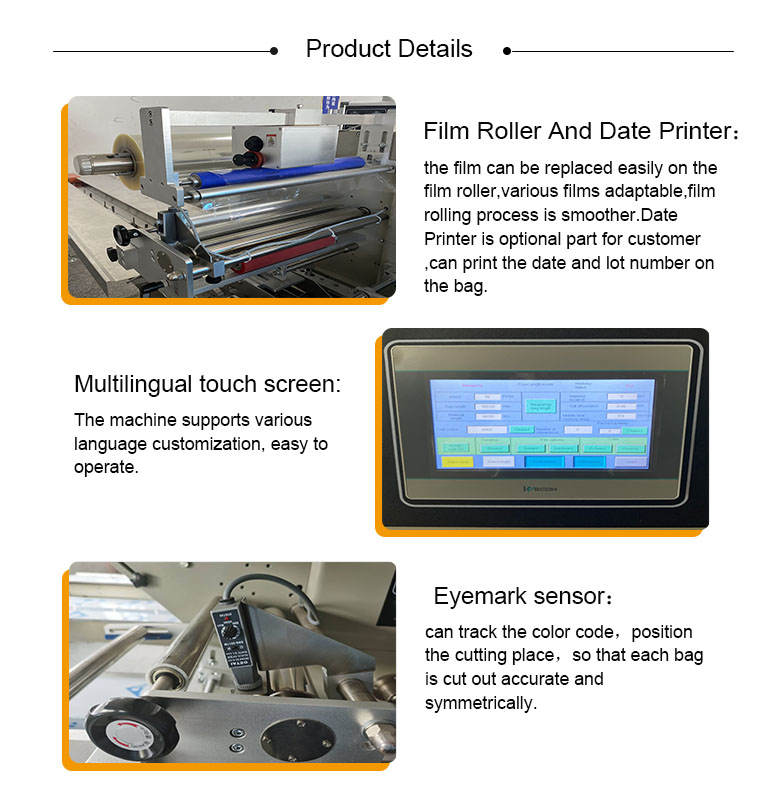 100bags/min Shrink Packaging Machines 350mm No Tray Biscuits