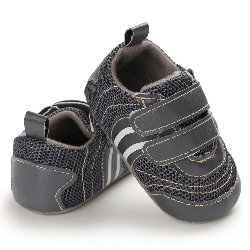 Hot sale PU Leather soft bottom casual boyoutdoor sneaker mesh baby shoes