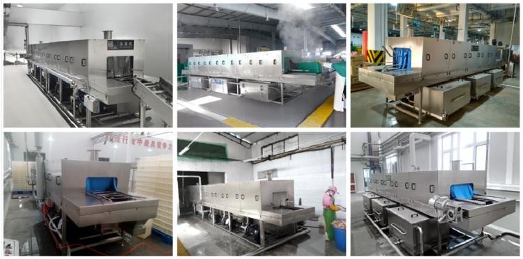 Poultry Plastic Basket Washer Machine High Pressure Spray Sterilization