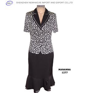 Quality Black wave point lady two-piece suit wholesale