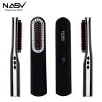 Ionic Hair / Beard Home Hair Straightener Brush Ceramic Heated LCD Digital