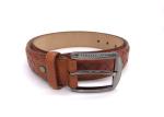 Handmade Braided Brown 3.8cm Mens Casual Leather Belt