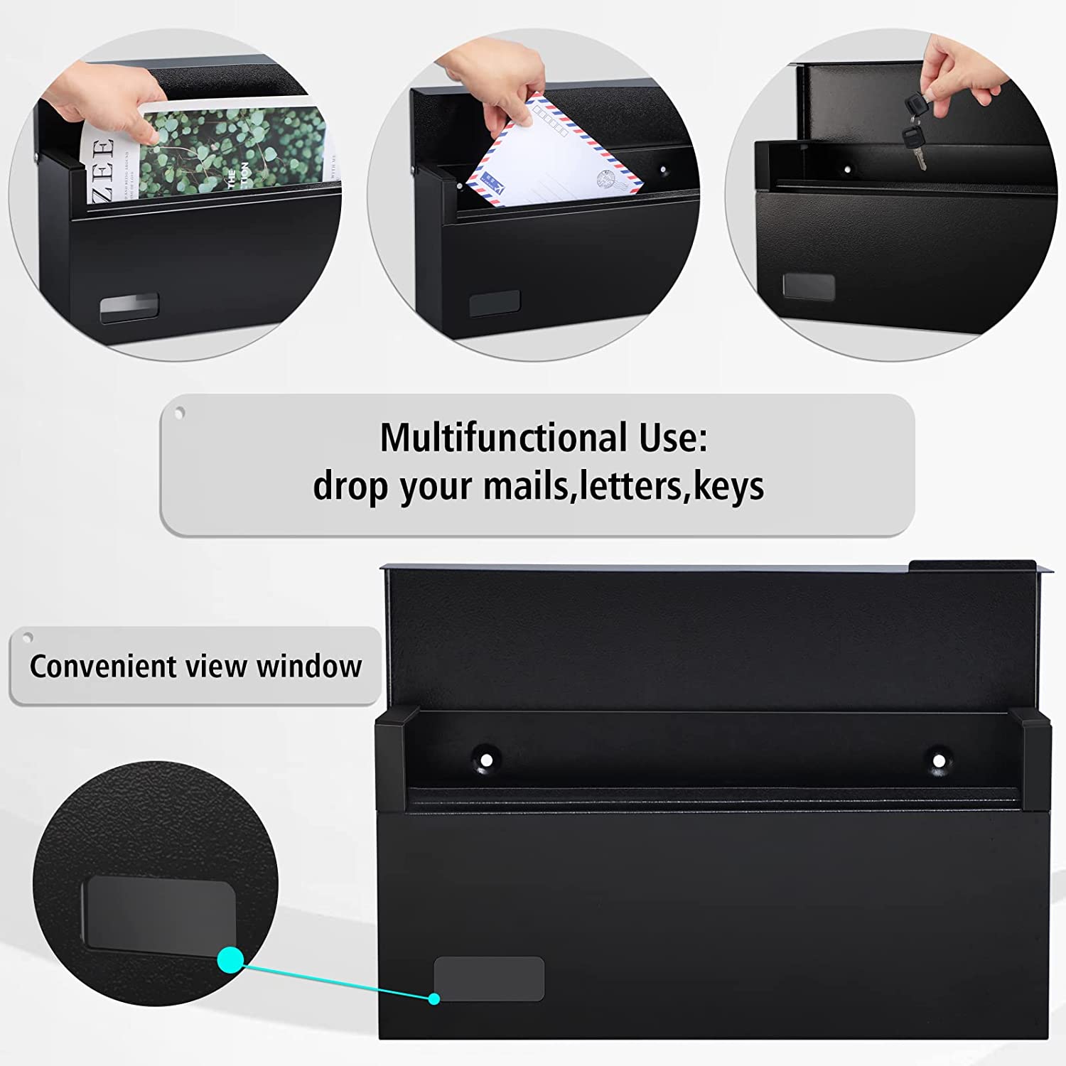 Combination Code Lock Outdoor Wall Hanging Metal Mailbox for Modern Residential Parcel