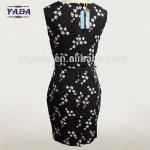 Ladies little flower print new style elegant casual europe slim sexy mature