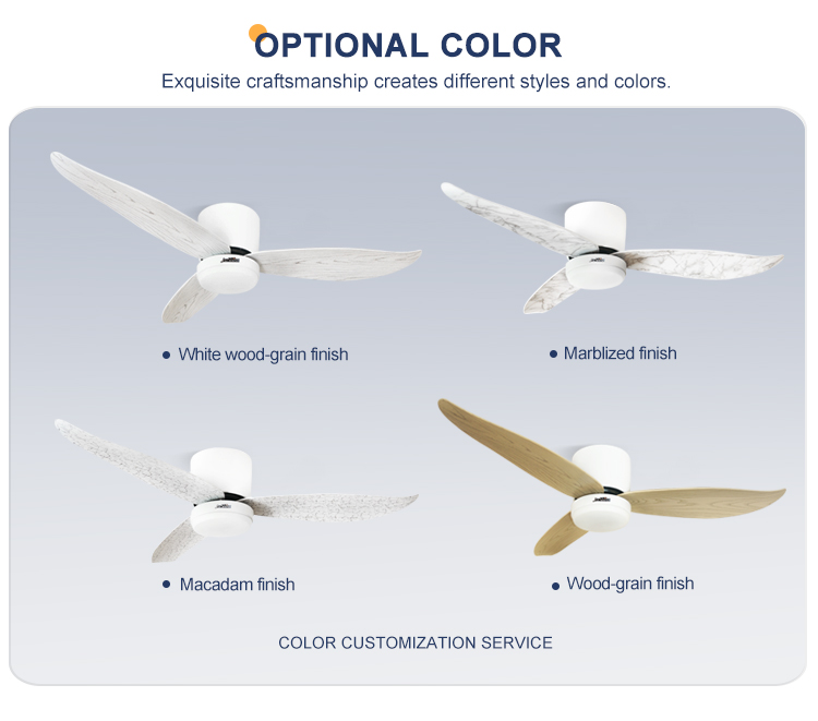 Low Ceiling 52 Inch LED Ceiling Fan with Smooth Operation and Flush Design
