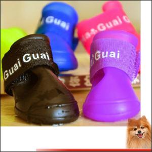Quality Colorful pet shoes for dogs Rubber Water Protective Pet Shoes Booties Waterproof Rain wholesale