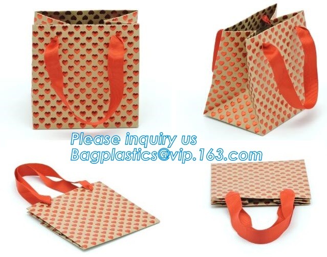 Laudry kraft bags, clothes bags, pack Recycled brown kraft paper bag twisted handles shopping packaging kraft paper bag