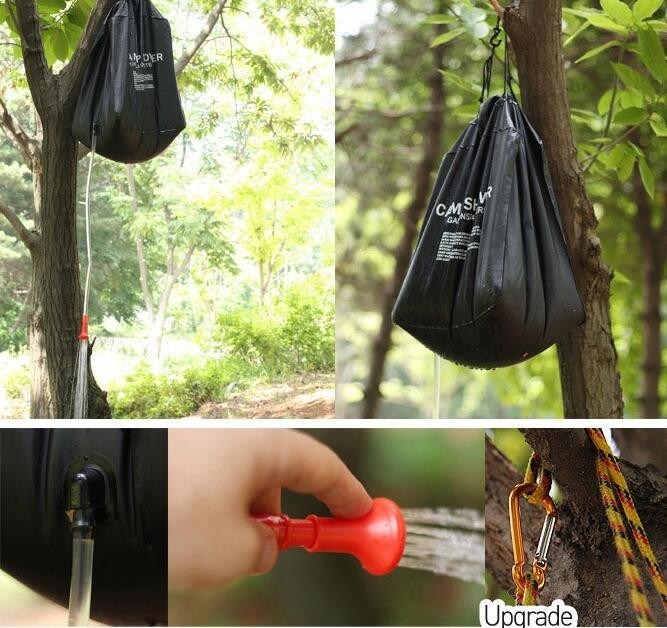 Outdoor Portable 20L Solar Heated Camping Shower PVC Beach Shower Water Bag
