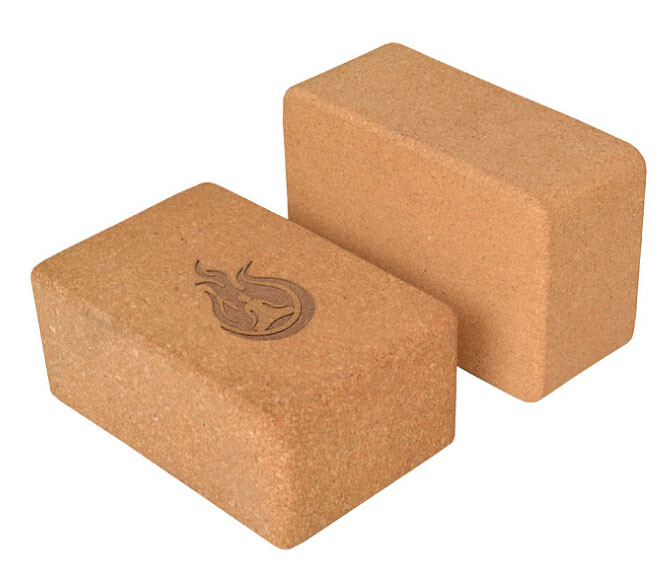 2016 Hot Sale custom printing logo eco-friendly natural cork yoga block 4''x6''x9'',good for yoga sports
