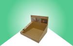 Brown Natural Kraft Cardboard Counter Display , Selling Electronics Table