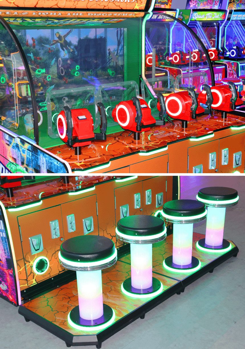 500W Ticket Redemption Game Machine Coin Op Dinosaur Era - 4 Players Ball Shooting Game Arcade Machine