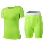 2 pieces short sleeved blouse T-shirt + shorts girl suit