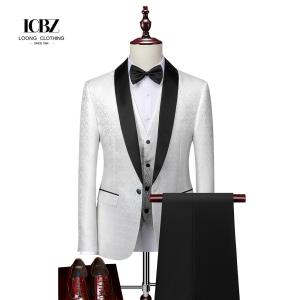 Quality Custom Slim Fit Peaked Lapel Blazer 3 Pcs Two-piece Set for Men's Wedding/Formal Wear wholesale