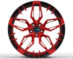10.5J 2 Piece Forged Rims 6061 T6 Gloss Black Rims With Red Lip