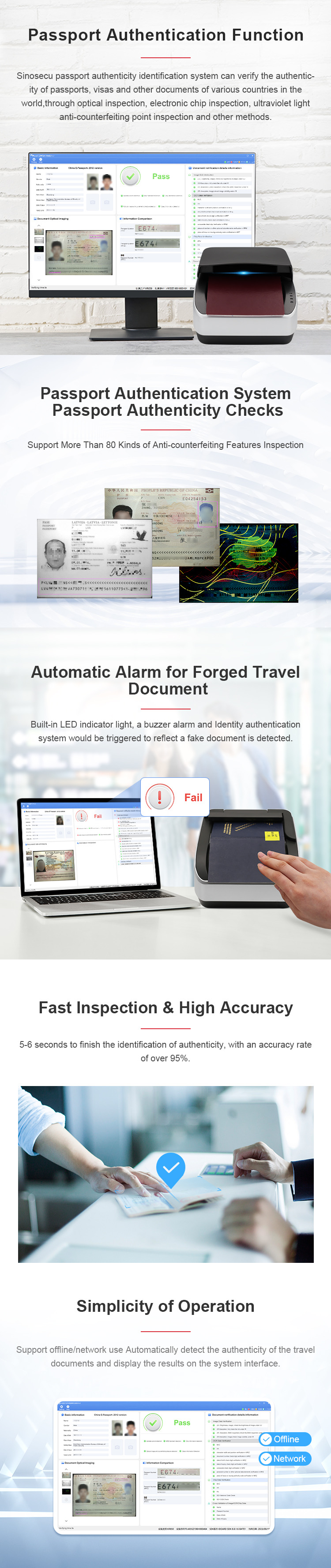 1- Sinosecu Kiosk Passport E-Passport Reader Airport Customs Border Control RFID Reading