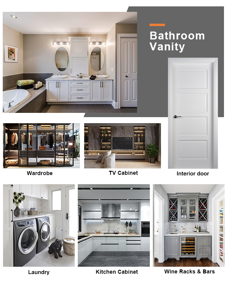Apartment Bathroom Vanity with Solid Wood Door Panel and Custom Light Wood Grain