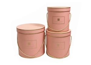 Quality Round Paper Florist Hat Boxes , Luxury Cylindrical Flower Packaging Boxes wholesale