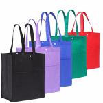 Foldable Custom Tote Bags / Purple Non - woven Cloth Plain Shopping Bags