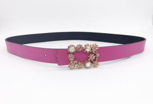 Quality ashion Lady Waist Genuine Leather Rhinestone Belt with Diamond Buckle wholesale