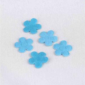 Quality Small Blue Fabric Flower Applique Crafts For Curtains Decoration Size 20 mm wholesale
