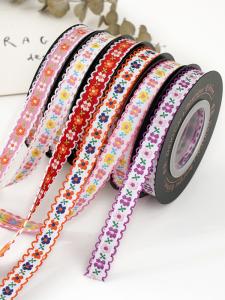 Quality OEM ODM Floral Jacquard Trim 10mm-25mm Floral Jacquard Ribbon wholesale