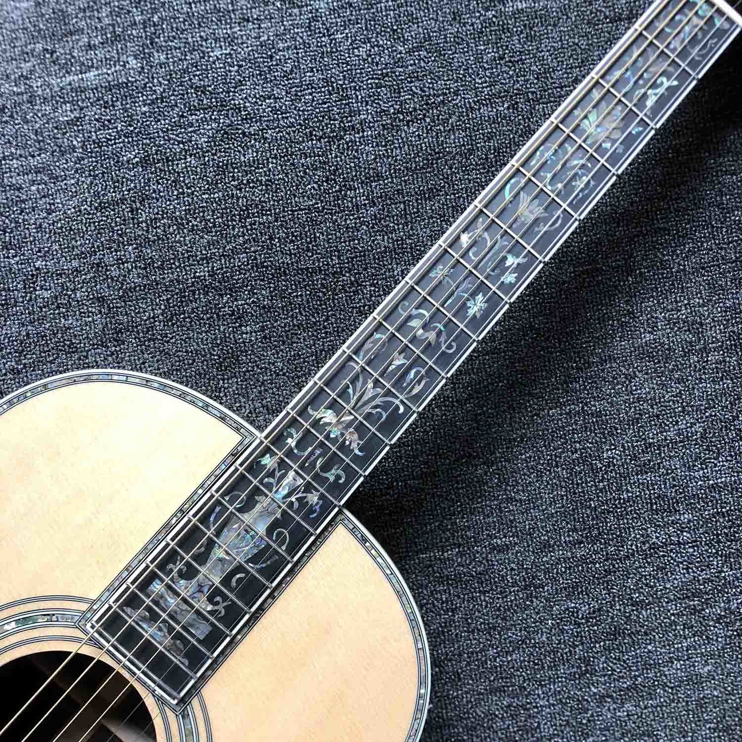 Top Quality 000 style classic acoustic guitar,AAA Solid Spruce top,China Factory Custom Super luxury guitar