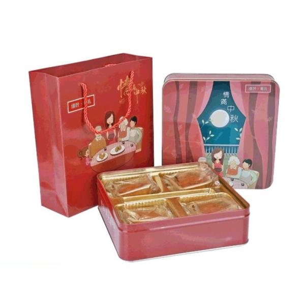 Factory Wholesale Custom Large Size Food Packaging Tin Can Mooncake Tin Can Gift