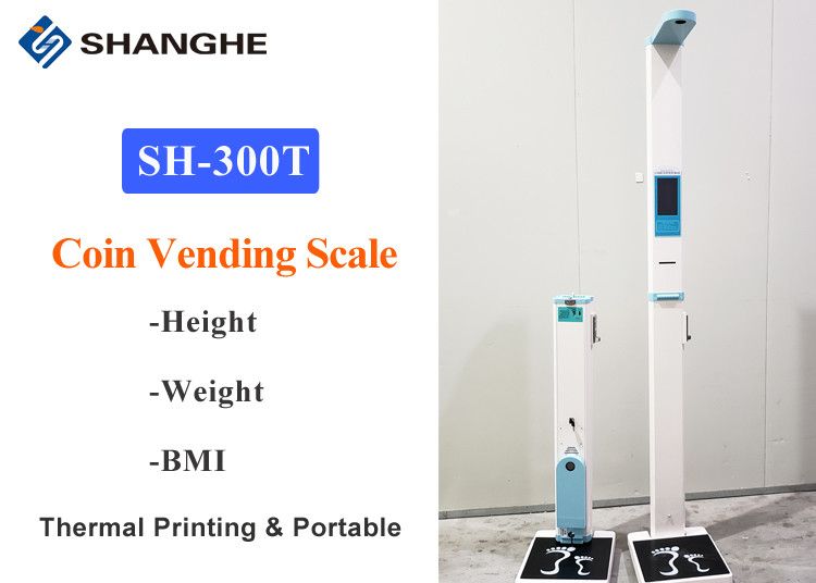 Coin Operated Ultrasonic Height And Weight Machine Digital Scale For Clinic