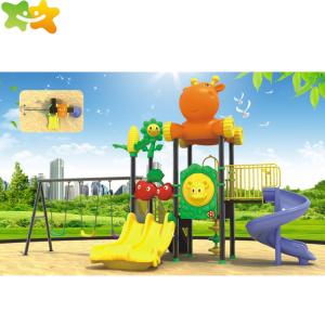 Quality Galvanized Pipe Plastic Playground Equipment Outdoor Kid Slide With Swing wholesale