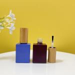 Colorful Oem Nail Glass Bottle Square Round Oval Shape 10ml 12ml 15ml With