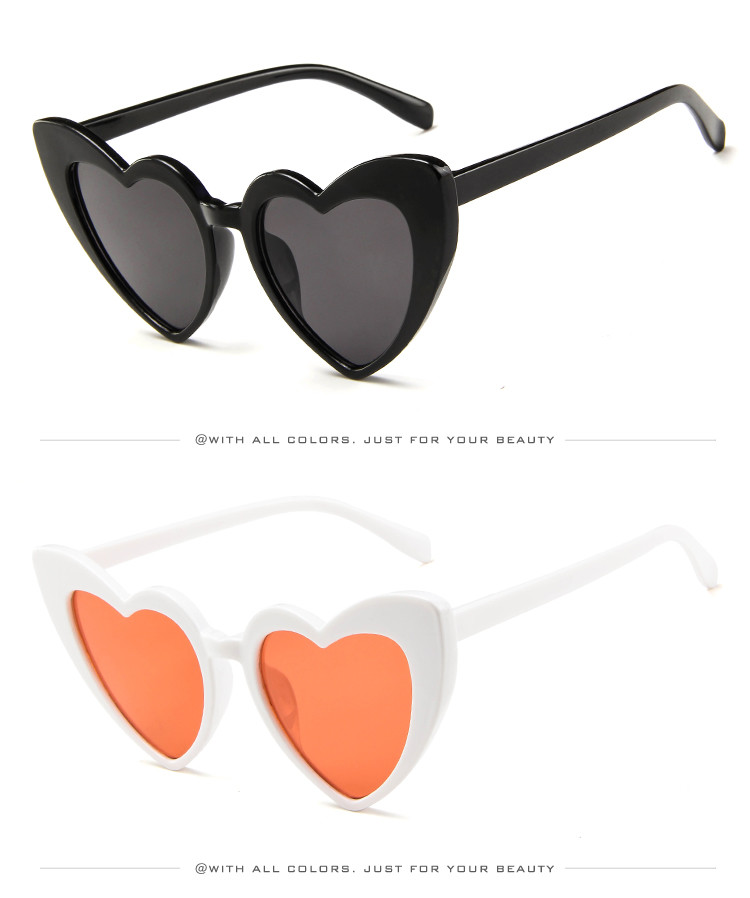 Plastic Designer Female Lady Fashion Heart Sunglasses Multi Colors 155MM