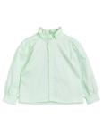 Little Girls Cotton Woven Ruffle Neck Blouse Long Sleeve Button Up For Summer