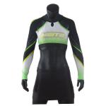 Rhinestones Sublimation Girls Cheerleading Uniform With Mesh Fabric