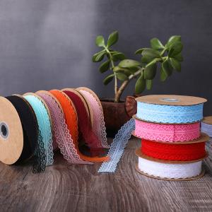 Quality 2.5cm Elastic Band Hollow Flower Ribbon for Sewing Clothing Garment Macaron color Decorative Lace Trim wholesale